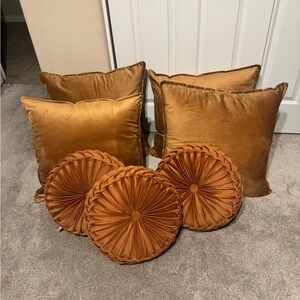 Elegant Gold Accent Pillow Set